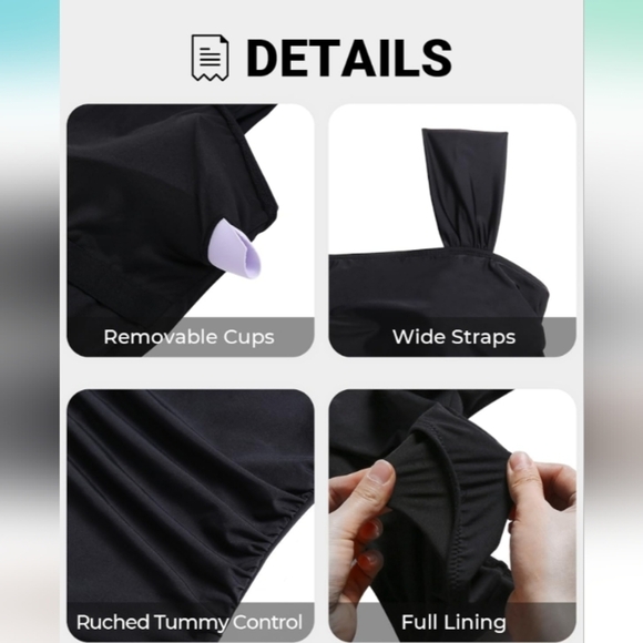 Aqua Eve Plus Size One Piece Tummy Control Bathing Suit Vintage. Size 14W - Picture 9 of 16